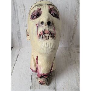Scary rubber head stitch mouth zombie beheaded Halloween prop decor